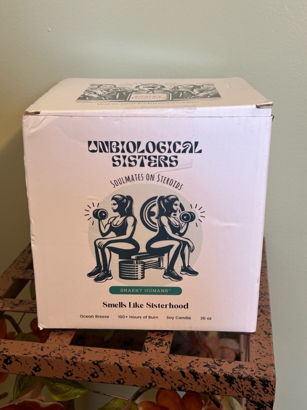 Unbiological Sisters Soy Candle 20 Oz. Ocean Breeze Scent Smells Like Sisterhood - Picture 4 of 4